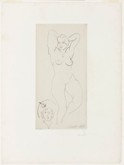 Nu féminin aux bras levés et tête de femme - Henri Matisse