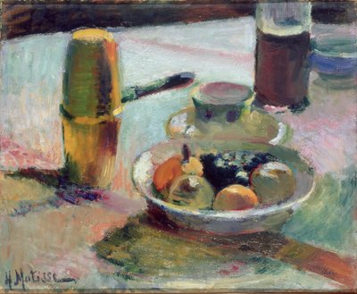 Fruit et cafetière, vers 1898 (huile sur toile) - Henri Matisse