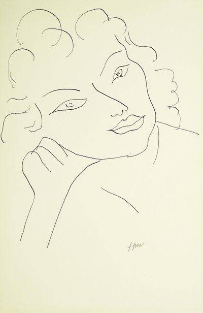 Tête de jeune femme (plume et encre noire sur papier) - Henri Matisse