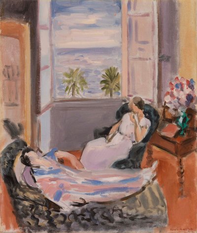 Interior with Two Figures, Open Window (Intérieur avec deux figures, fenêtre ouverte) - Henri Matisse