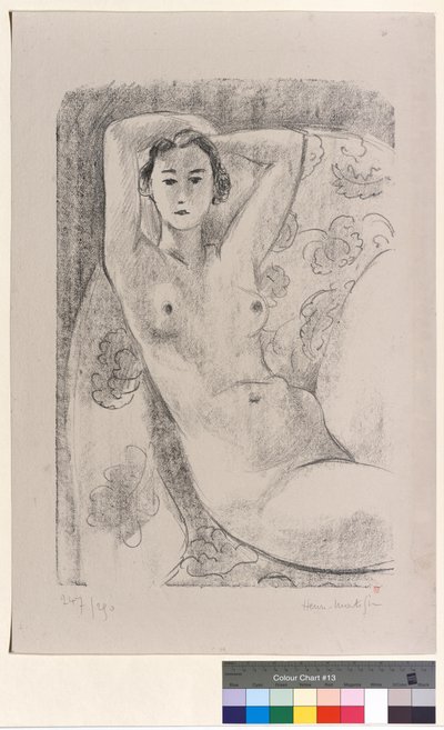 Nu assis dans un fauteuil au décor fleuri - Henri Matisse