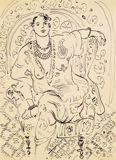 Odalisque sur fond fleuri - Henri Matisse