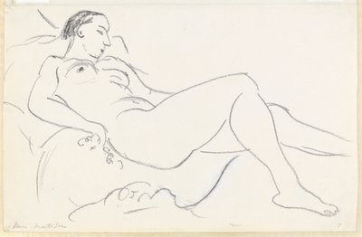 Nu féminin couché (craie noire et blanche sur papier) - Henri Matisse