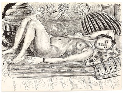Nu couché sur un brasero, vers 1926-1927 (plume et encre de Chine sur papier) - Henri Matisse