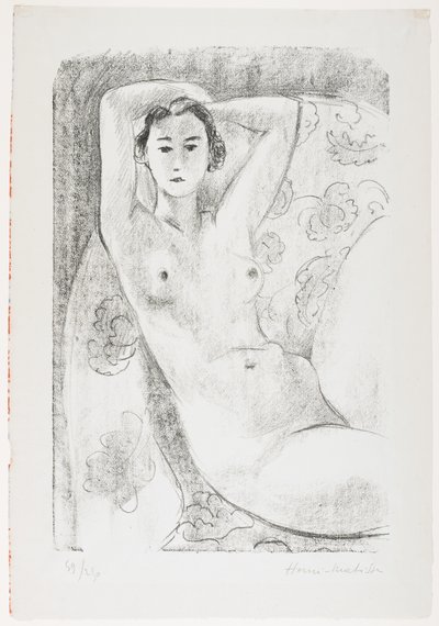 Nu assis dans un fauteuil à décor floral - Henri Matisse