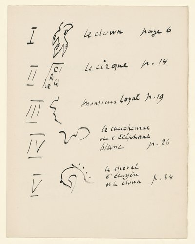 Table des images 1. Extrait de « Jazz ». P. 149 - Henri Matisse