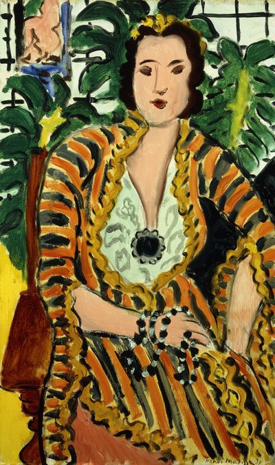 Femme au bijou bleu (Helene Galitzine avec pierre précieuse) - Henri Matisse