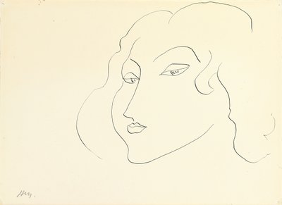 Tête de femme (plume et encre sur papier) - Henri Matisse