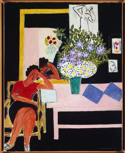 liseuse sur fond noir 1939 (oil on canvas ) - Henri Matisse