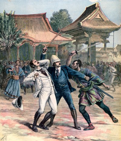 Attentat manqué contre le Tsarévitch Nicolas de Russie, Otsu, Japon, 1891 - Henri Meyer