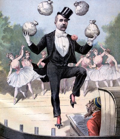 Georges Clemenceau jonglant avec des sacs d