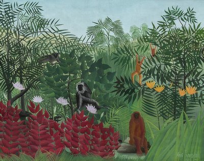 Forêt tropicale avec des singes. 1910 - Henri Rousseau