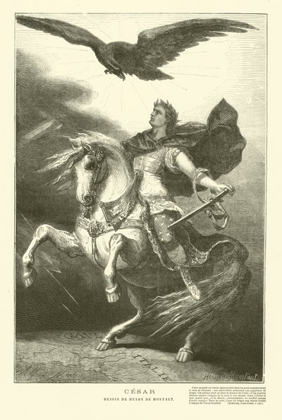 Jules César à cheval avec un aigle impérial au-dessus de lui - Henri de (after) Montaut