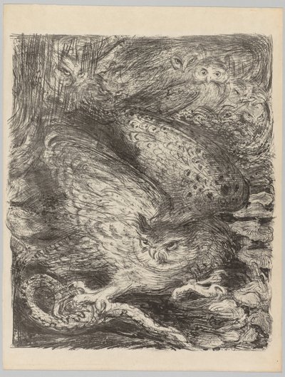Les vendanges ! : Sept hiboux et un serpent, vers 1900 - Henri de Groux