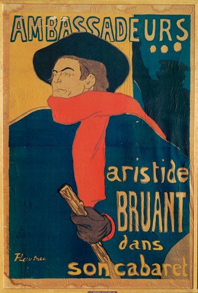 Aristide Bruant, chanteur et compositeur, sur une affiche annonçant sa prestation à l