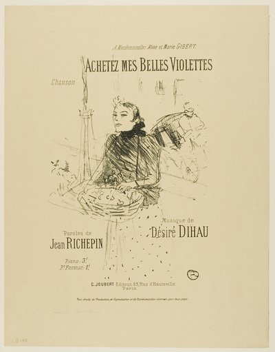Achetez mes jolies violettes, des Mélodies de Désiré Dihau - Henri de Toulouse-Lautrec