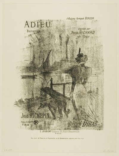 Adieu, de Mélodies de Désiré Dihau - Henri de Toulouse-Lautrec