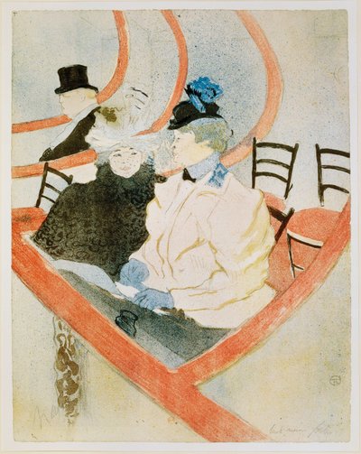 La grande loge, lithographie au crayon, au pinceau, au crachis en cinq couleurs - Henri de Toulouse-Lautrec
