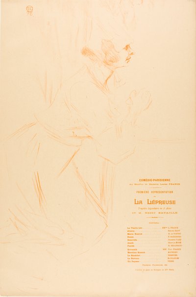 Programme pour La Lépreuse - Henri de Toulouse-Lautrec