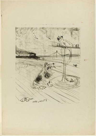 Le chien et le perroquet - Henri de Toulouse-Lautrec