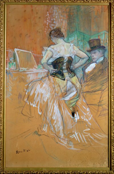 Femme en corset, étude pour Elles - Henri de Toulouse-Lautrec