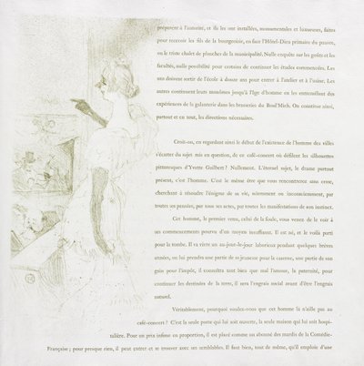 Yvette Guilbert - Série française : N° 6 - Henri de Toulouse-Lautrec