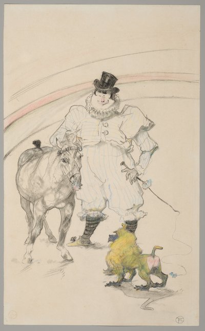 Au cirque : poney dressé et babouin - Henri de Toulouse-Lautrec