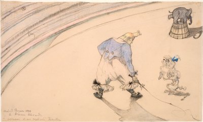 Au cirque - Le clown Footit en dompteur d