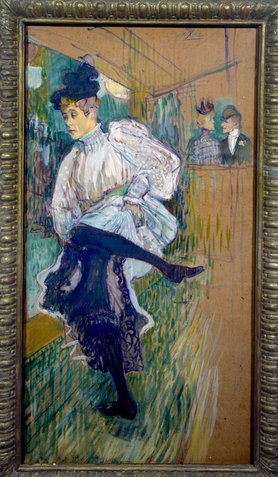 Jane Avril dansant. Jane Avril (1868-1943) était une danseuse du Moulin Rouge. Peinture par Henri de Toulouse-Lautrec (1864-1901) 1891 Paris, musée d