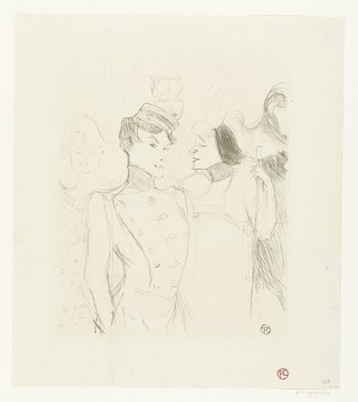Portrait des actrices Marcelle Lender et Eve Lavallière dans une revue au Théâtre des Variétés - Henri de Toulouse Lautrec