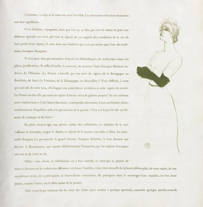Yvette Guilbert - Série française : N° 10 - Henri de Toulouse Lautrec