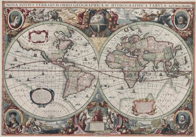Nova totius Terrarum Orbis geographica ac hydrographica tabula - Henricus Hondius II