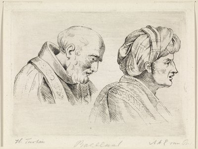 Ecclésiastique et un homme avec un turban - Henricus Turken