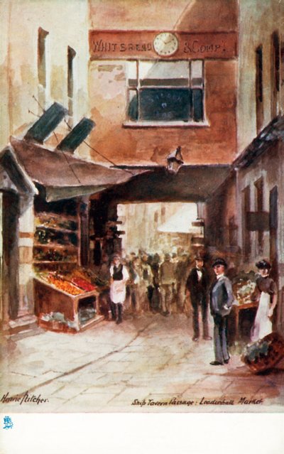 Vieux Londres : Passage de la taverne Ship, marché de Leadenhall - Henrie Pitcher