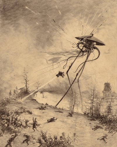 Machine de combat martienne touchée par un obus - Henrique Alvim Correa