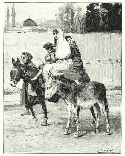 Plusieurs personnes montant sur un âne - Henry Andrew Harper