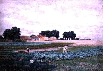 Champ de choux et ferme - Henry Bailey