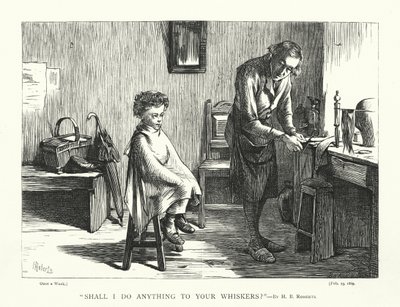 "Dois-je faire quelque chose à vos moustaches " (gravure) - Henry Benjamin Roberts