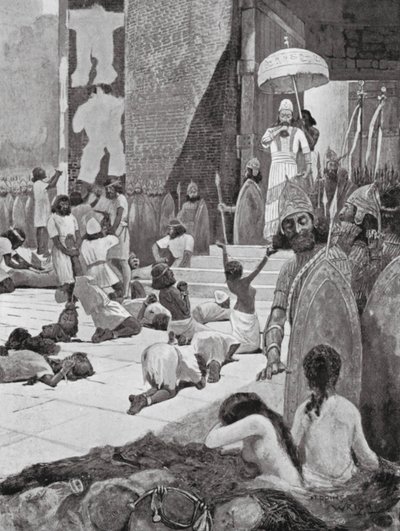 Ashur-nasir-pal et ses prisonniers de guerre - Henry Charles Seppings Wright