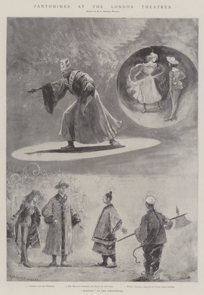 Pantomimes aux théâtres de Londres (lithographie) - Henry Charles Seppings Wright