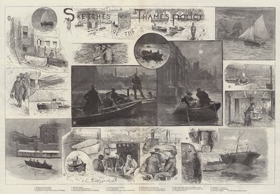 Croquis de la Police de la Tamise - Henry Charles Seppings Wright