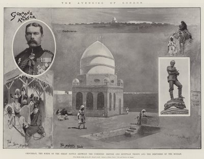 La vengeance de Gordon, Omdurman, la scène de la grande bataille entre les troupes britanniques et égyptiennes combinées et les derviches du Soudan - Henry Charles Seppings Wright