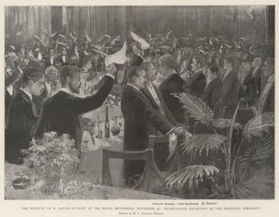 Le banquet à M. Santos Dumont à l