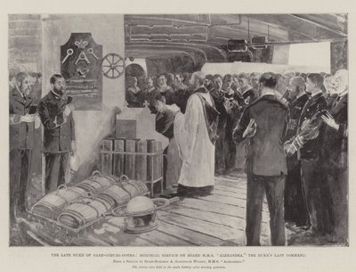 Le défunt duc de Saxe-Cobourg-Gotha, service commémoratif à bord du HMS Alexandra, dernier commandement du duc - Henry Charles Seppings Wright