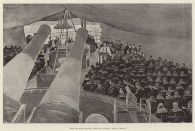 Avec la flotte méditerranéenne au large de Salonique, service du dimanche - Henry Charles Seppings Wright