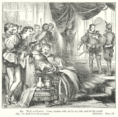 La Mégère apprivoisée (gravure) - Henry Courtney (after) Selous