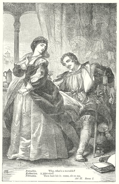 La Mégère apprivoisée (gravure) - Henry Courtney (after) Selous
