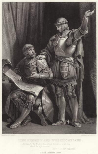 Le roi Henri V et Westmoreland, Hen V, Acte IV, Scène III - Henry Courtney Selous