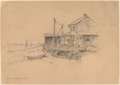 Bateaux de pêche et cabane - Henry Farrer