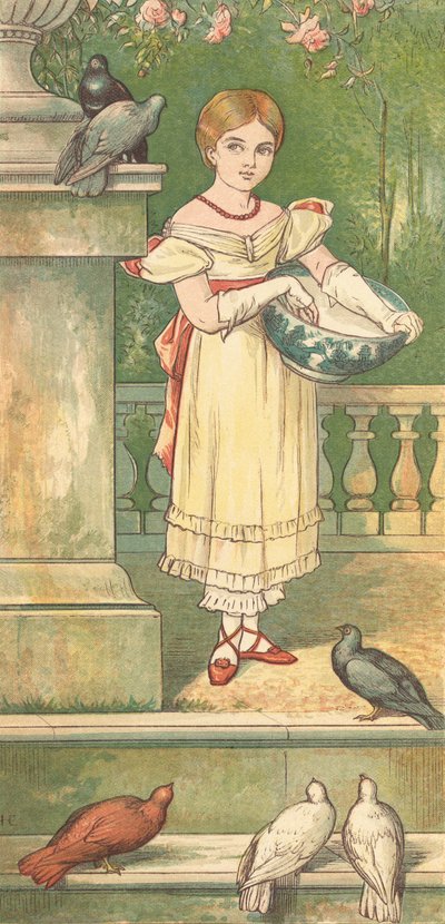 La princesse et ses pigeons (lithographie en couleur) - Henry Hetherington Emmerson